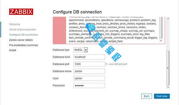 zabbix Cannot connect to the database